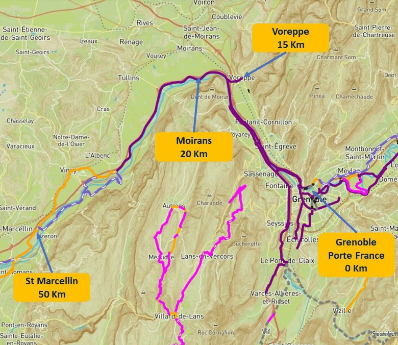Vallée de l'Isère à Grenoble - Roller et vélo