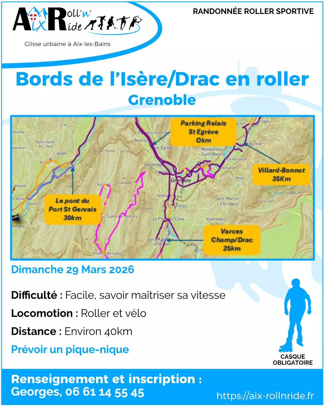 Vallée de l'Isère à Grenoble - Roller et vélo - Dimanche 29 Mars 2026
